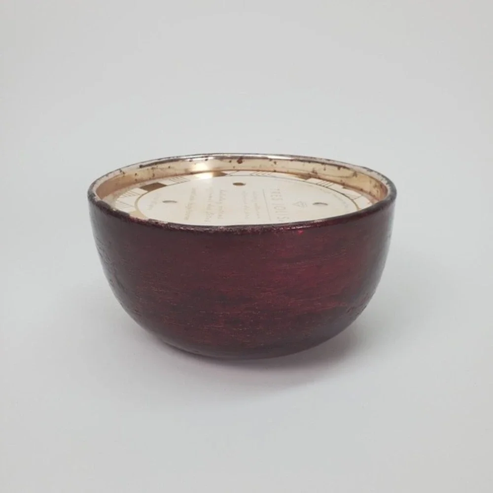 Tres Jolis Holiday Citrus 4-Wick Soy Blend Scented Candle 21.2 oz Red Glass Bowl